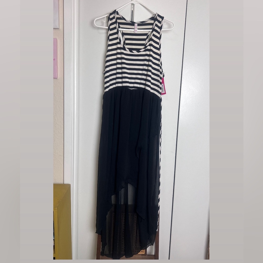 Merona Midi Dress Black & White Stripe Knit size XL
